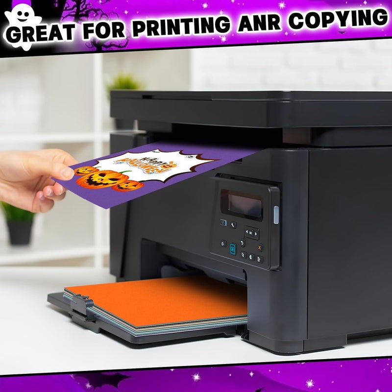 JULBEAR 30pcs Halloween Cardstock Thick Paper, 180g 8.5*11in Holiday Cardstock Paper, Medium Thick Printable Card Stock for Halloween Card Making, Arts&Crafts, Invitations, Greeting Cards, Gift Tags - Image 5